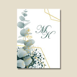Golden Olive wedding invitation card design