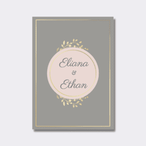 Contrasting Golden Border wedding invitation card design