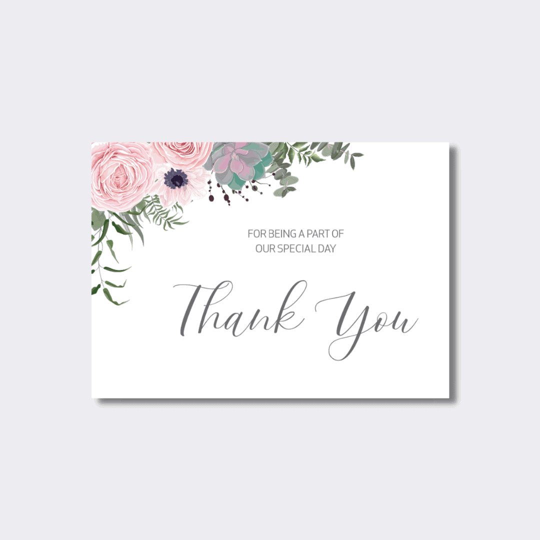 Floral Paint Thank You Cards Design