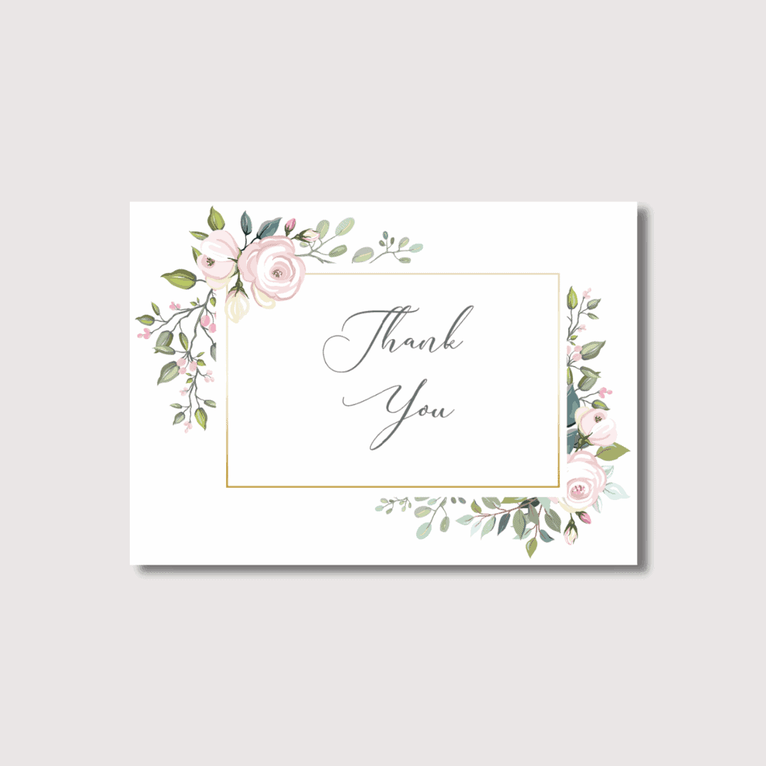 Floral Acknowledgement Thank You Cards Design