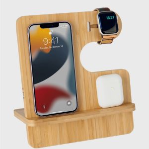 Eco-Neutral 3-in-1 Bamboo Simultaneous Charging Station - 10W