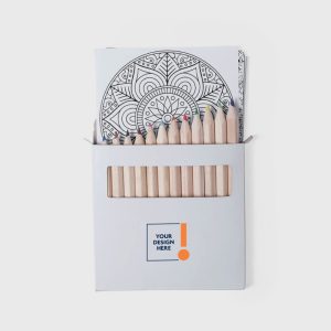 Set Of 12 Pencils And 12 Coloring Sheets