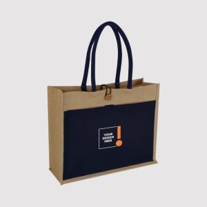 Jute Bag with Canvas Pocket