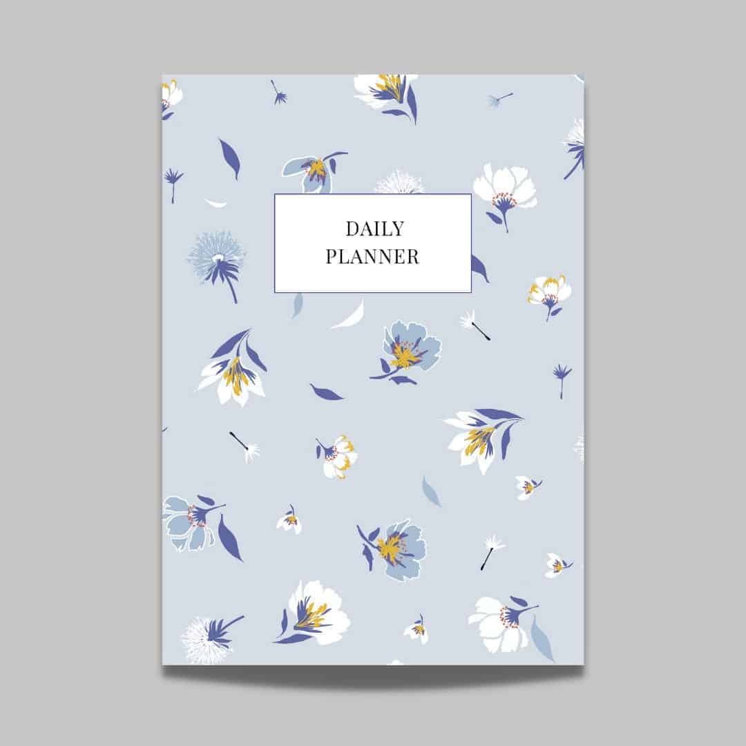Blue Floral Planner Design