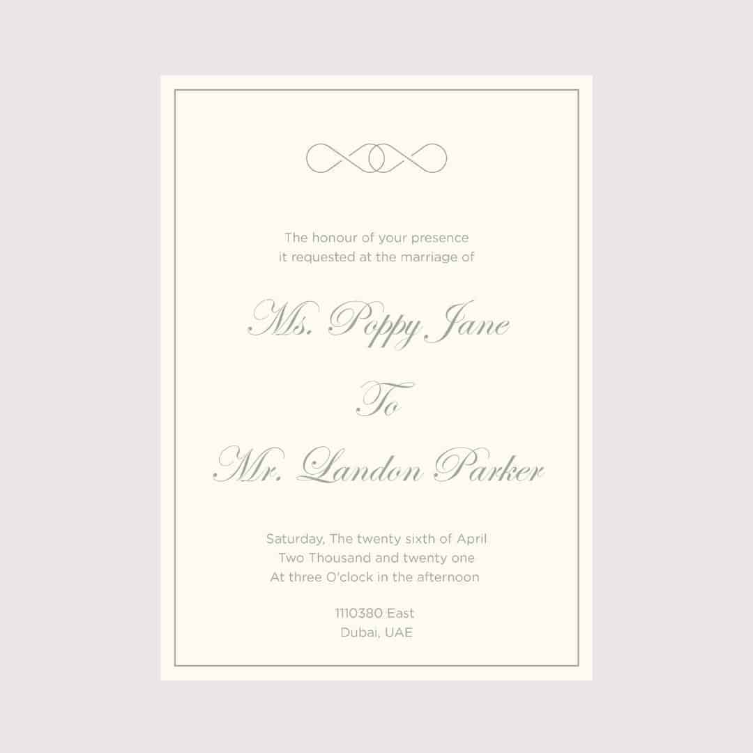 Simple Elegant wedding invitation card design