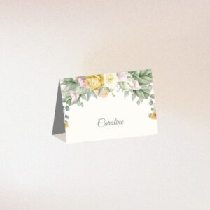 Simple Floral Place Cards Design
