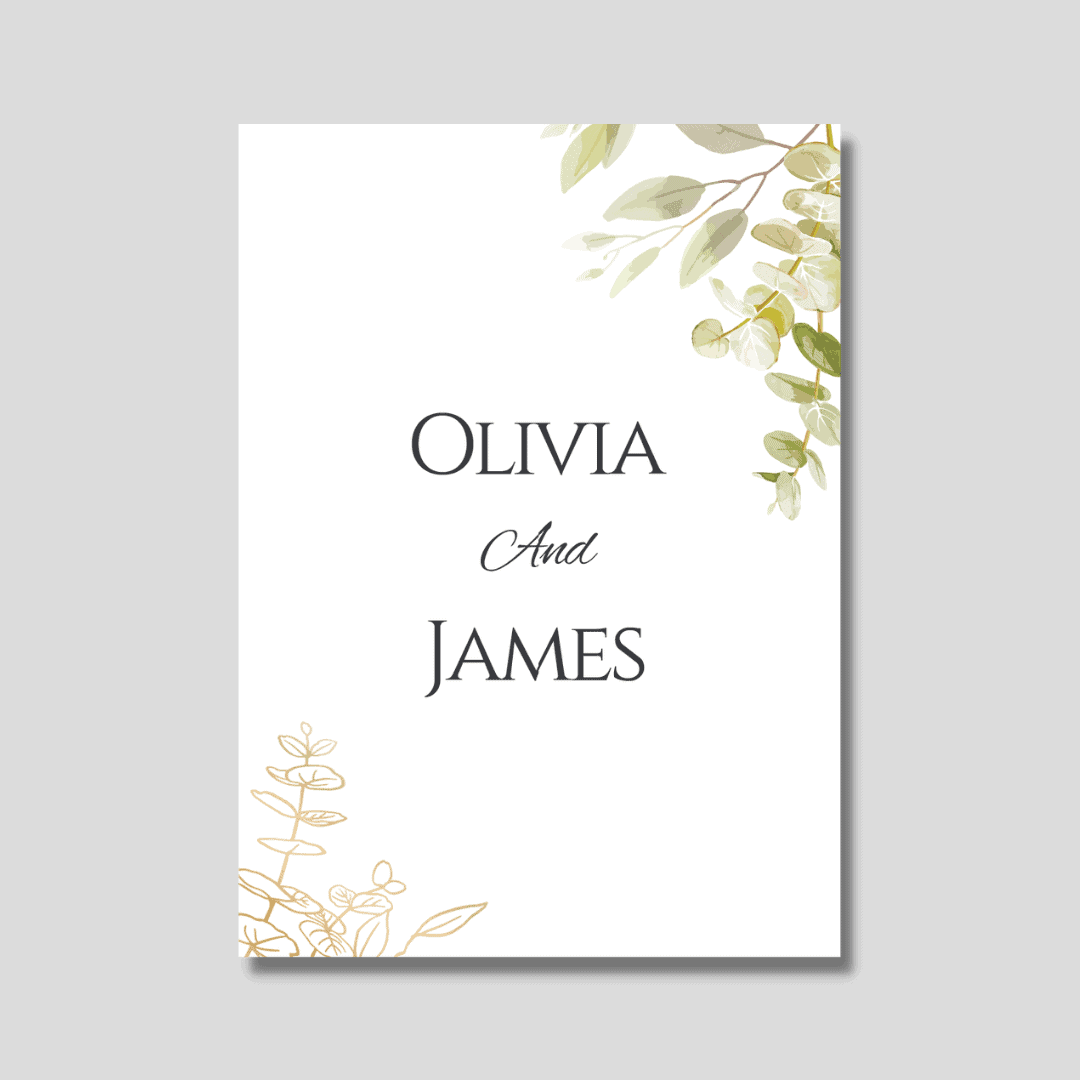 Natural Leafy wedding invitation card design