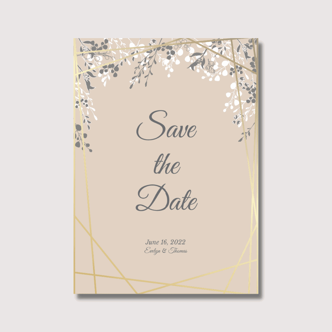 Golden Canopy Save the Date Design