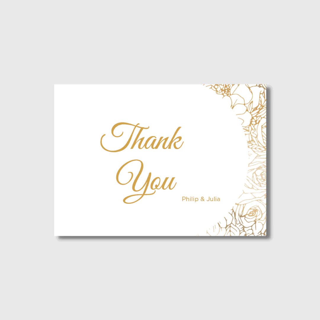 Imperial Gold Thankyou Cards Design