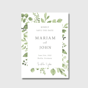 Green Foliage Save the Date Design