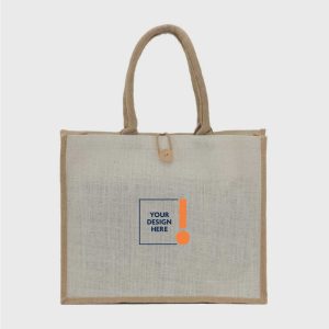 Jute Shopping Bags with Button