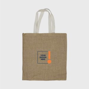 Jute Bags with White Handles