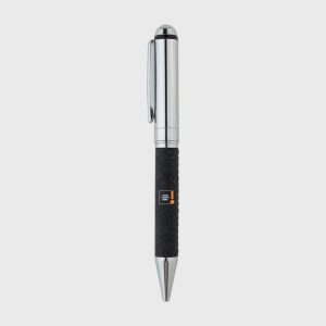 Eco-neutral Metal Pen with Recycled Leather Barrel