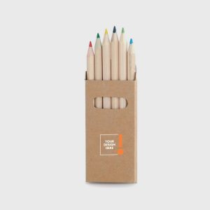 Set of 6 Color Pencils in natural cardboard box