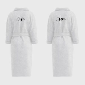 Set of 2 Bathrobe with Embroidery