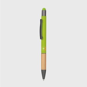 Metal Stylus Pen with Bamboo Grip - Green