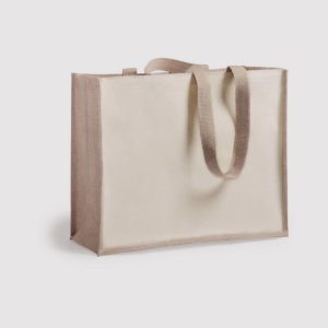 Jute Bag with Two-Sided Canvas
