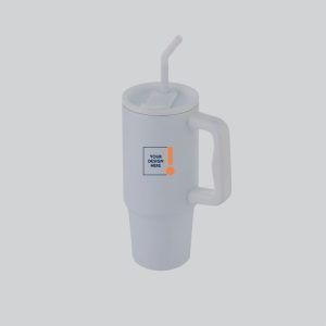 Recycled Stainless Steel Tumbler with Reusable Straw