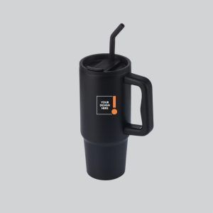 Recycled Stainless Steel Tumbler with Reusable Straw