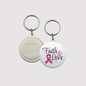 Breast Cancer Awareness Faith & Love Keychains