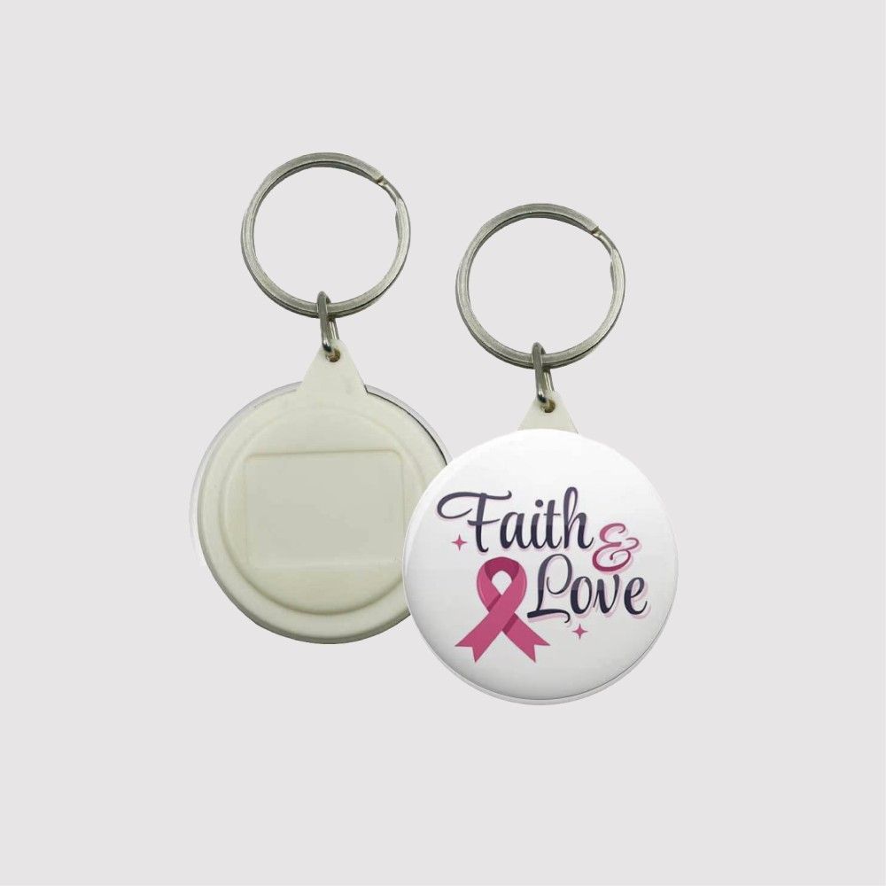 Breast Cancer Awareness Faith & Love Keychains