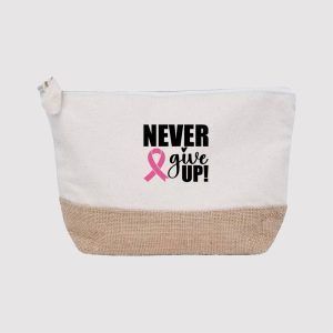Breast Cancer Awareness Never Give Up Pouch
