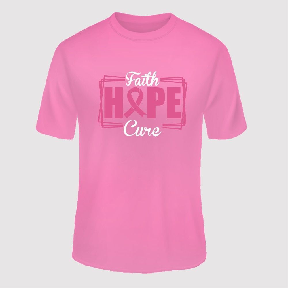 Breast Cancer Awareness Faith Hope Cure T-shirts - Image 2