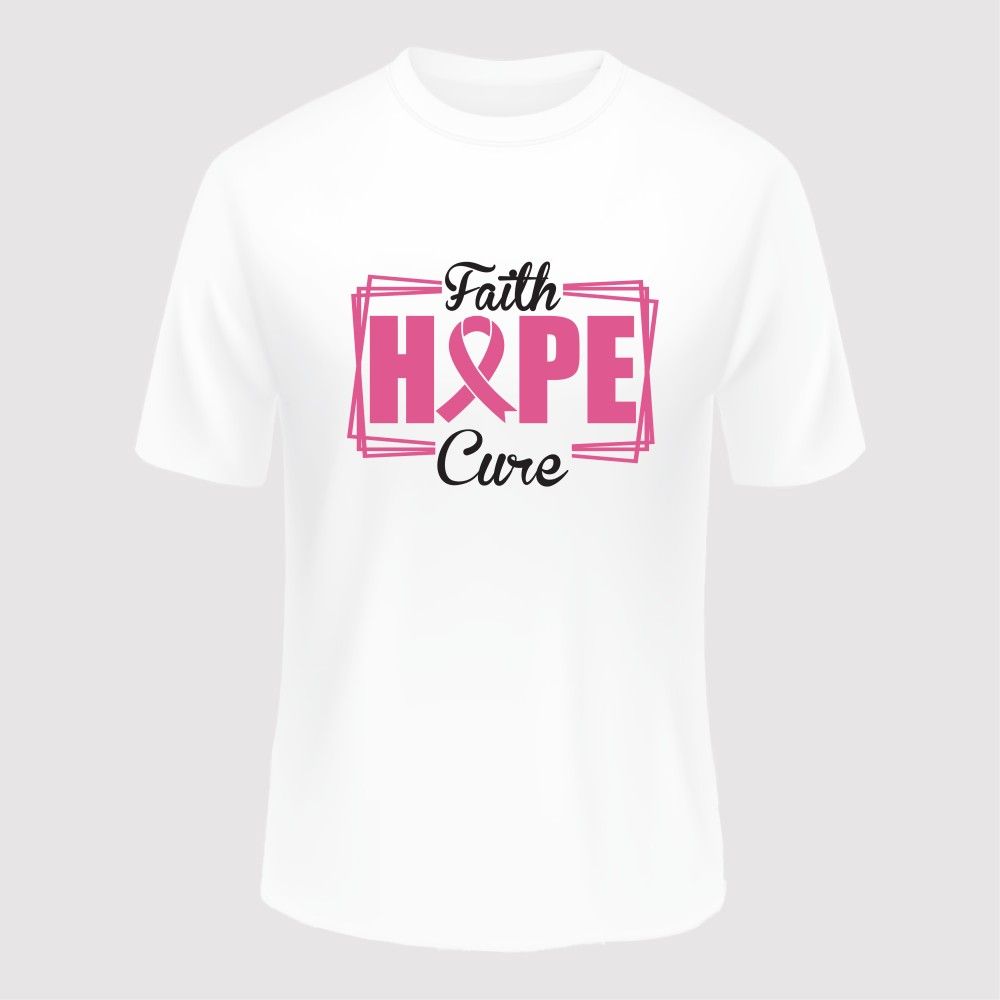 Breast Cancer Awareness Faith Hope Cure T-shirts