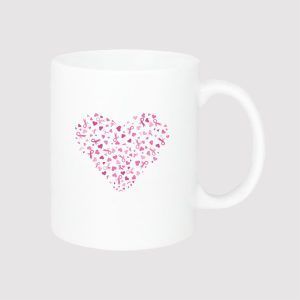 Breast Cancer Awareness Pink Ribbon Heart Coffee Mugs